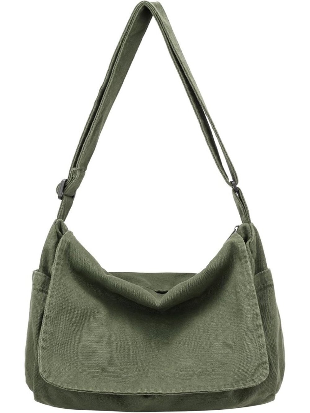Women's A-green Zipper Casual Sling Aesthetic Crossbody Shoulder Bag
